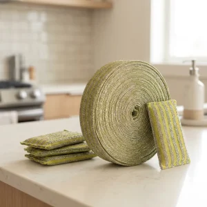 Customized Manufacturers Non Scratch Sponge Scouring Pad Raw Material Scourer Fabric Cloth Roll