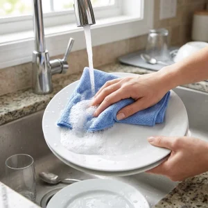 Customized Microfiber Dish Cloth for Household Countertop Cleaning Washable Rags for Daily Kitchen Housekeeping Tasks