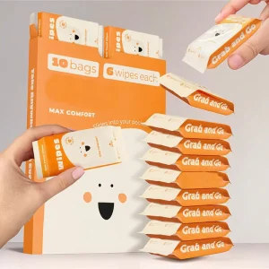 Customized Mini Wet Tissue Wipes Towel for Travel On the Go Cleansing
