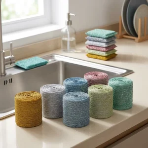 Customized Semi-Finished Kitchen Sponge Dish Scrubber Raw Material
