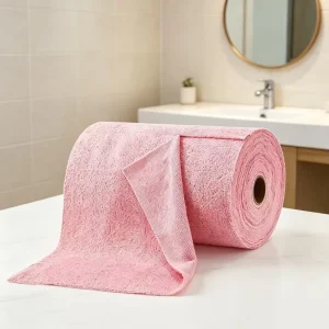 Customized Square Plain Microfiber Reusable Eco-Friendly Super-Absorbent Cleaning Cloths in Roll