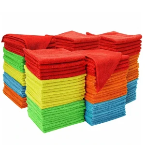 Customized Ultra Fine Fiber Microfiber Square Solid Color Dish Towels Quick Dry Woven Kitchen Towel Washable Reusable Cleaning