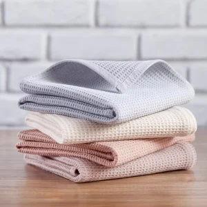 Customizing Super Absorbent High Quality Quick dry Waffle Cotton Dish Cloths Kitchen Tea Towel
