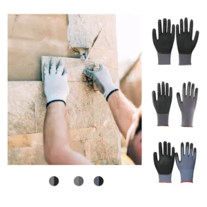 Cut-Resistant High-Dexterity Work Gloves with Non-Slip Grip for Glass and Ceramic Tile Installation