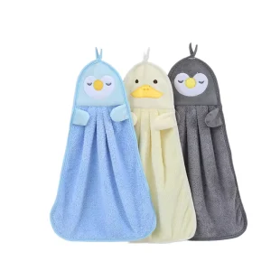 Cute Hanging Hand Towel for Kitchen Bathroom Super Absorbent Quick Dry Microfiber Hand Towel Soft Hanging Dish Towel with Loop