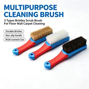 DIY OEM Multi Type Bristle Cleaning Brush with Non Slip Silicone Handle for Rust and Stain Removal
