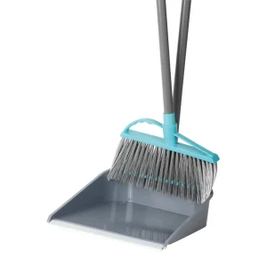 DOOSO Plastic Broom and Dustpan Set Long Handle Sweeping Brushes Broom Home Cleaning Tools