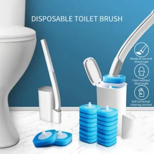 DS1608 Disposable Bathroom Toilet Brush Cleaner With Long Handle No Dead Corner Clean Replacement Brush Disposable Toilet Brush
