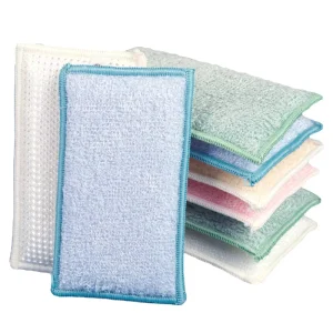 DS2178 Non Scratch Microfiber Sponge for Kitchen Scouring Pads Dish Sponge for Washing Dishes Pots Scrub Sponge