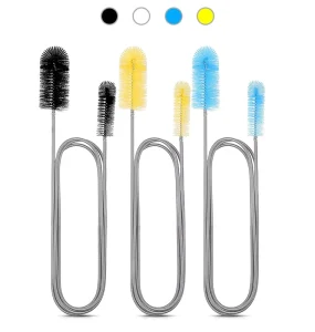 DS2370 Stainless Steel Double-Ended Hose Brush for Pipe, Tube, and Straw Cleaning U-Shaped Flexible Drain Brush