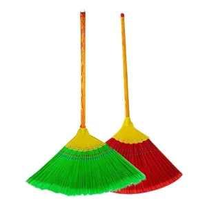 DS2771 Floor Brush Wooden Handle Ceiling Broom with Stick for Kitchen and Restaurants Corn Poly Fiber Nylon Bristle Whisk Broom