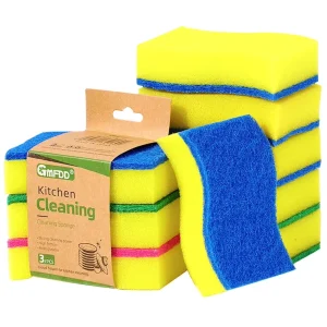 DS4378 Heavy-Duty 3-Pack Double-Sided S-Shaped Kitchen Scrub Sponges