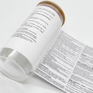 Daily Chemical Brand PP Waterproof Multi Layer Rectangle Adhesive Packaging Label Roll Folding Instruction Expandable OEM