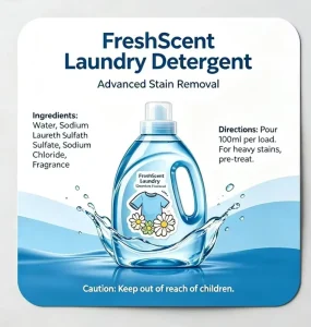 Daily Chemical Laundry Detergent Adhesive Sticker Custom Waterproof Durable Shampoo Label Sticker Vinyl CMYK Film Printed