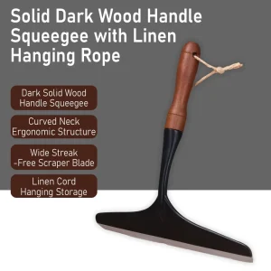 Dark Wood Handle Window Squeegee Window Cleaning Squeegee with Rubber Blade