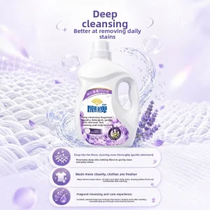 Deep-Cleaning Fragrance Laundry Detergent 3 kg Lavender Apparel Use Phosphate Optical Brightener Free Bottled