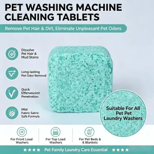 Deep Cleaning & Fur Removal for Pet Owners Pet Hair Dissolving Washing Machine Cleaner Tablets