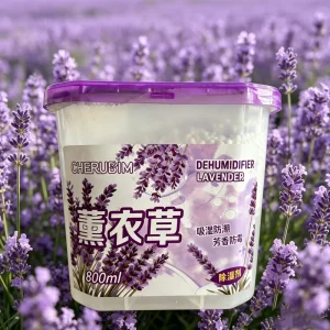 Dehumidifier Box with Lavender Fragrance for Moisture Absorption and Odor Neutralization