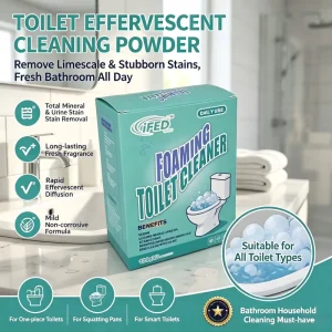 Deodorizing Bathroom and Toilet Cleaning Powder, Natural Ocean Scent, High Foam