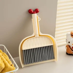 Desktop Plastic Mini Broom and Dustpan Set, Cartoon Style