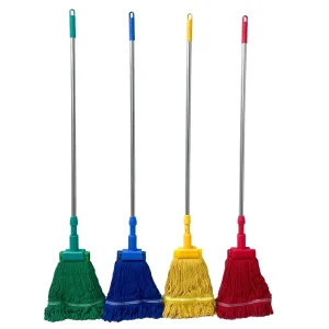 Detachable Aluminum Pole Waxing Mop with Manual Wringing, Absorbent Cotton Head