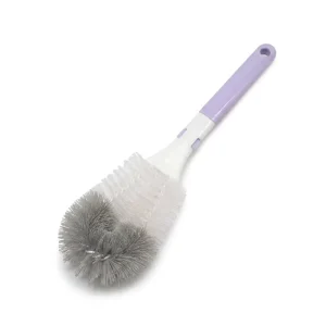 Detachable Anti Scratch Cleaning Brush with Removable Plastic Handle and Soft Nylon Bristles