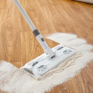 Detachable Iron-Pole Static Dust Mop with Sponge Baseplate and Disposable Wipe