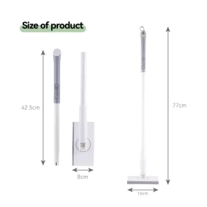 Detachable Split Iron Pole Dust Mop One Press Eject Lightweight Rectangular Head Automatic Clamping for Floor Window Cleaning