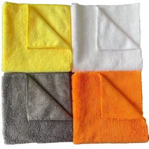 Detailing 350-400gsm 40x40cm Laser Cutting Long Short Piles Drying Dish Rag Car Wash Towel