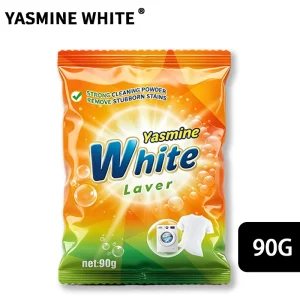 Detergent Powder Africa Yasmine White 90g Small Package Sachet Strip Laundry Detergent High Foam Washing Powder Detergent Powder