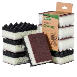 Diamond Sand Wave Loofah Honeycomb Sponge Kitchen Cleaning Scrubber Scouring Pad