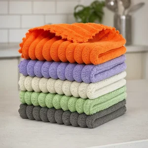 Direct Soft Plush Absorbent Reusable Dish Towels for Hostel Shared Kitchen Household Tableware Surface Wiping