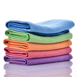 Microfiber Cleaning Cloth Square Quick Dry Eco Friendly Magic Glass Effect Lint Free Fish Scale Streak Free Super Water