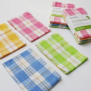 Dish Towels Nordic Style Home Kitchen Cotton dyed Scouring Cloth 4 Sets of Dish Towels