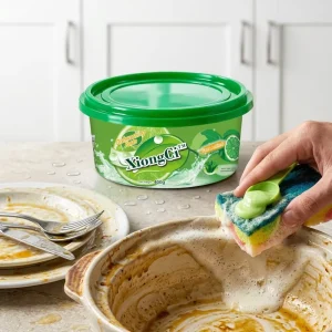 Dish Wash Paste Powerful Grease Cleaner Lemon Scented Anti Bacterial Eco Friendly Tough Stain Remover Gentle on Hands