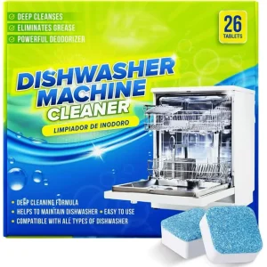Dishwasher Cleaner and Deodorizer Tablets 26 Pack Deep Cleaning Machine Heavy Duty Septic Safe Removes Grease and Build ups