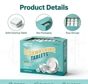 Dishwasher Cleaning Tablets Eco Friendly Detergent for Automatic Dishwashing Machine