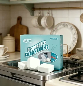 Dishwasher Effervescent Cleaning Tablets Remove Tea Coffee Residue Prevent Blockage for Domestic Built-in & Portable Dishwasher