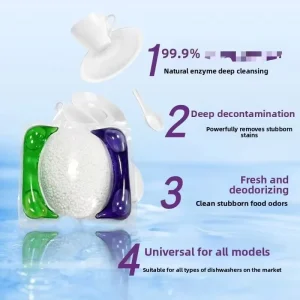 Dishwashing Pods Dishwasher 3 in 1 Special Detergent Powder Cleaning Kitchen Powerful Grease Remover Restaurant Use Enhanced