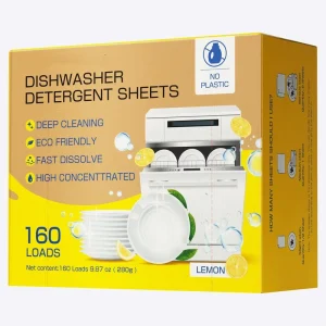 Dishwashing Sheets Solid Enzyme Lemon Scent 11*14cm Tableware Dish Wash Cleaning Sheet Dishwasher Cleaner Paper Sheets Tablets