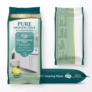 Disinfecting Nonwoven Antibacterial Multipurpose Household Cleaning Wipes 21x18cm