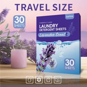 Disposable 30-Sheet Travel Laundry Detergent Sheets Lavender Fresh Linen Fragrance