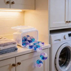 Disposable Apparel Laundry Pods 4-in-1 Color Protection Stain Removal Long-Lasting Scent Custom Detergent Capsules