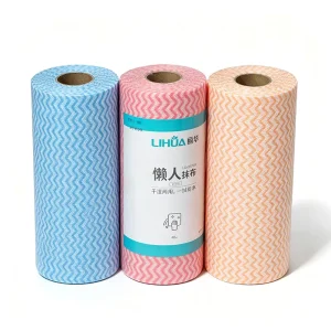 Disposable Biodegradable Viscose Cleaning Cloth Roll Washable Wet/Dry Nonwoven Kitchen Cloths