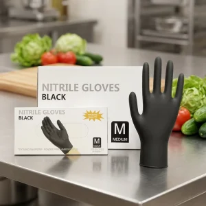 Disposable Black Nitrile Gloves Guantes Nitrilo Negro OEM Service
