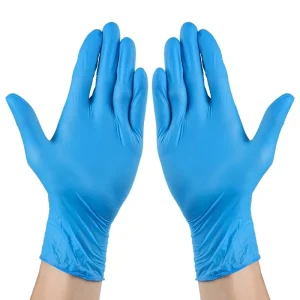 Disposable Blue Powder-Free Nitrile Gloves, 100 Pieces per Box, for Examination, Food, Restaurant, and Tattoo Use