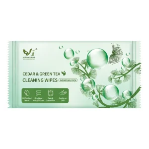 Disposable Cedar-Scented Wet Towels, Single-Pack Portable Grease-Removing Cleaning Wipes