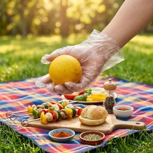 Disposable Clear PE Gloves Loose-Fit Food Service Gloves for Cooking Food Handling Party and BBQ Use