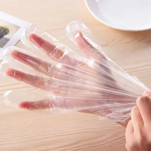 Disposable Clear PE Hand Gloves Anti-Slip Embossed Plastic Gloves for Household Cooking and Restaurant Use