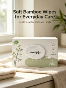 Disposable Eco Friendly Bamboo Baby Wet Wipes 80 Count Soft Moisturizing Cleansing Newborn Sensitive Skin Travel & Home Use
